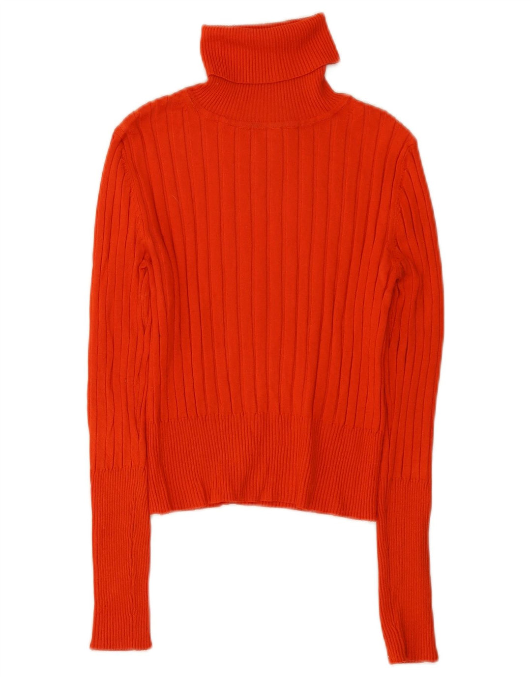 Zara Mujer Crop Roll Neck Jumper Sweater UK 12 Mediano Naranja