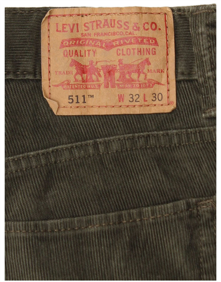 LEVI'S Mens 511 Slim Pana Pantalones W32 L30 Algodón Caqui