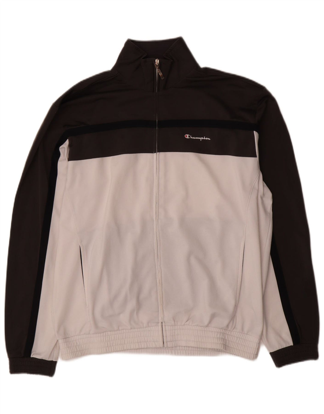 Champion Chaqueta de chándal para hombre, talla grande, color negro, poliéster