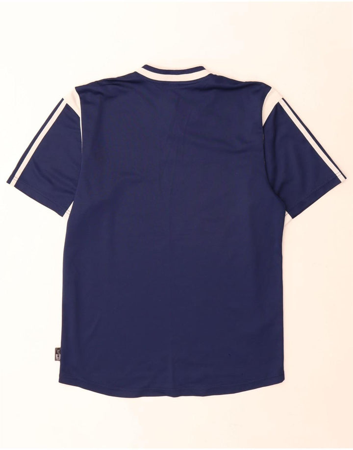 Adidas Mens Climalite Camiseta Top Pequeño Azul Marino Colorblock Poliéster