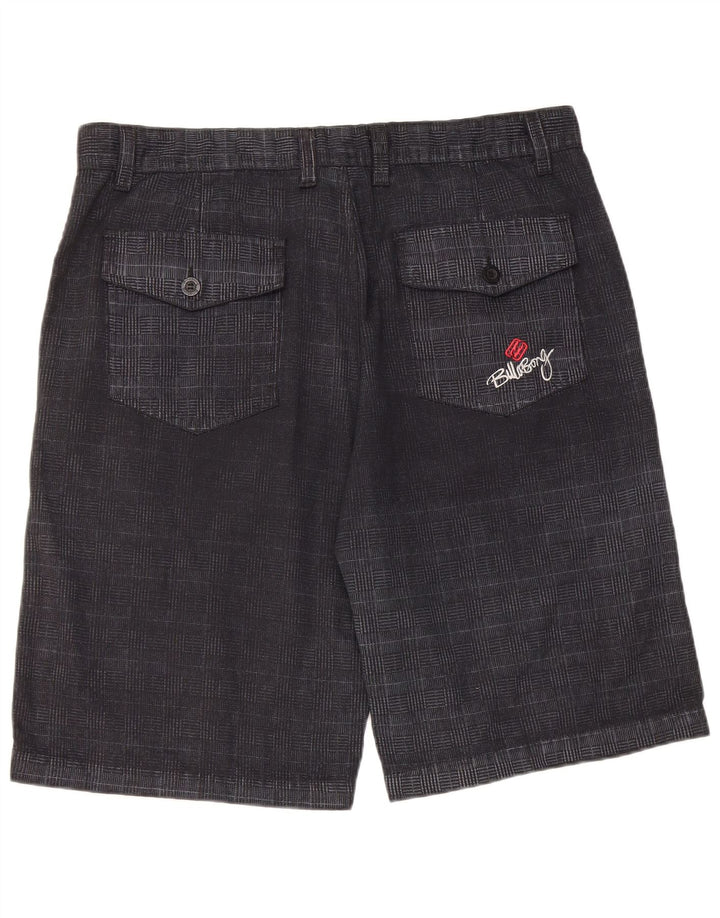 Billabong Pantalones cortos chinos para hombre W40 XL Algodón a cuadros negros