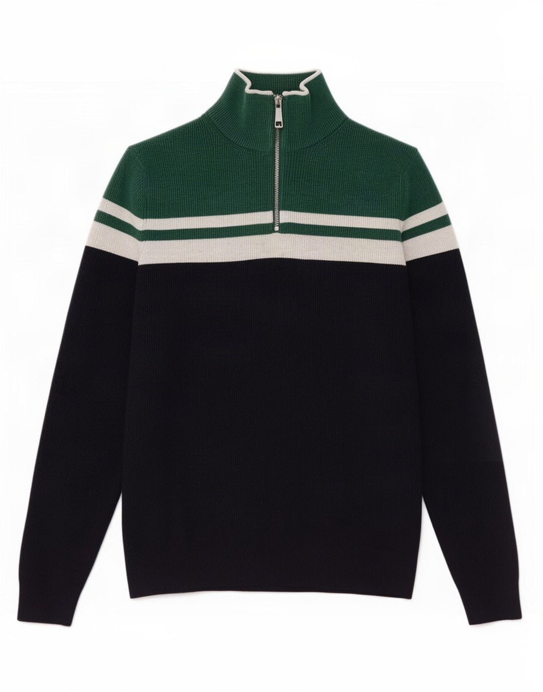 Marks & Spencer Jersey con cuello y cremallera para hombre, talla pequeña, color azul marino