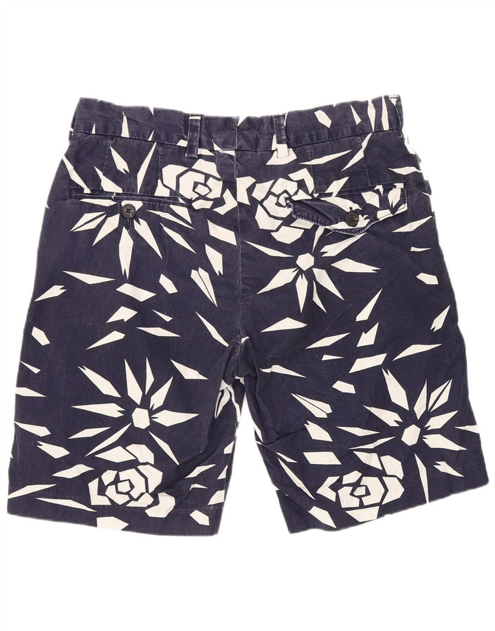 French Connection Pantalones cortos chinos para hombre W30 Algodón geométrico azul medio