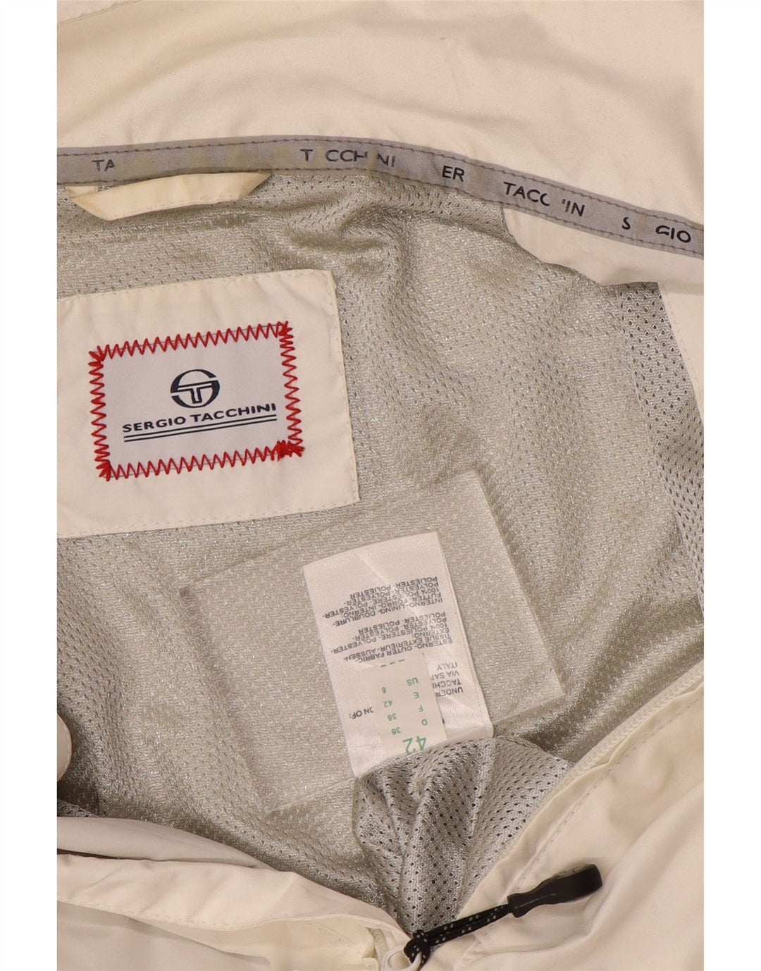 SERGIO TACCHINI Chubasquero Mujer IT 42 Medio Blanco Poliéster