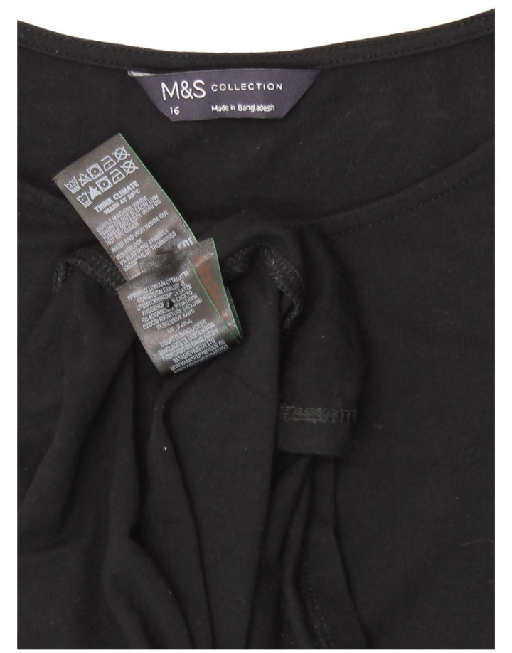 Marks & Spencer Maxi Vestido para Mujer UK 46 Grande Viscosa Negra