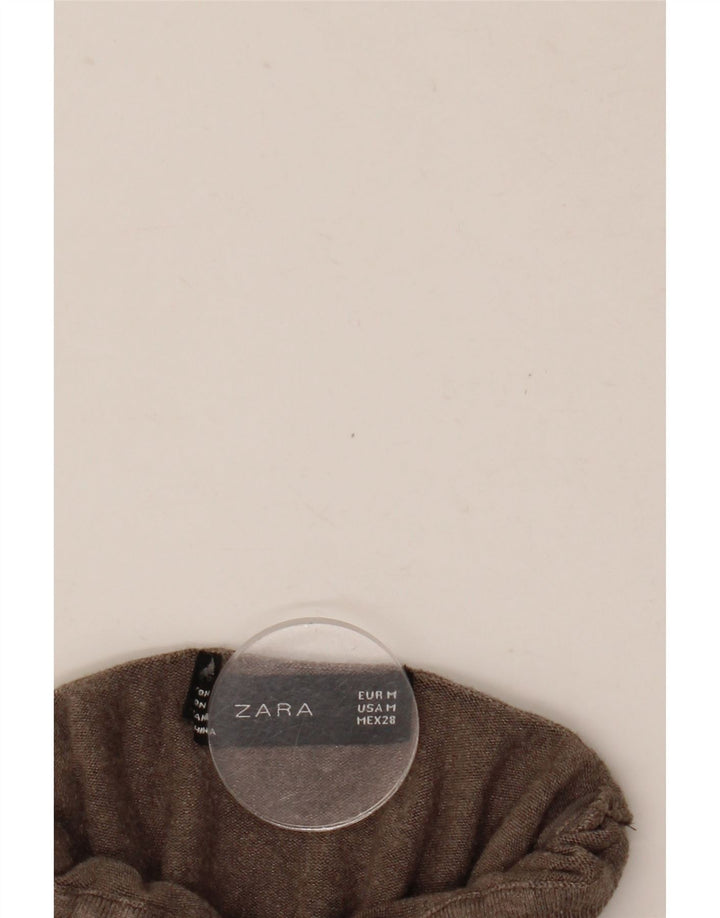 Zara - Jersey con cuello vuelto para mujer, talla 42, rayón gris medio