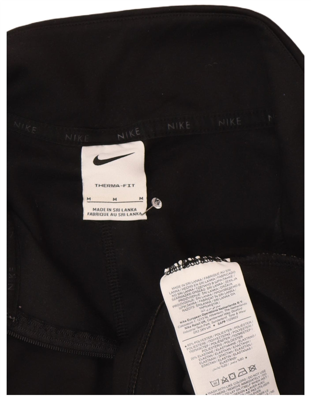 Nike - Chándal Therma-Fit con cremallera y cuello para mujer, talla M, color negro