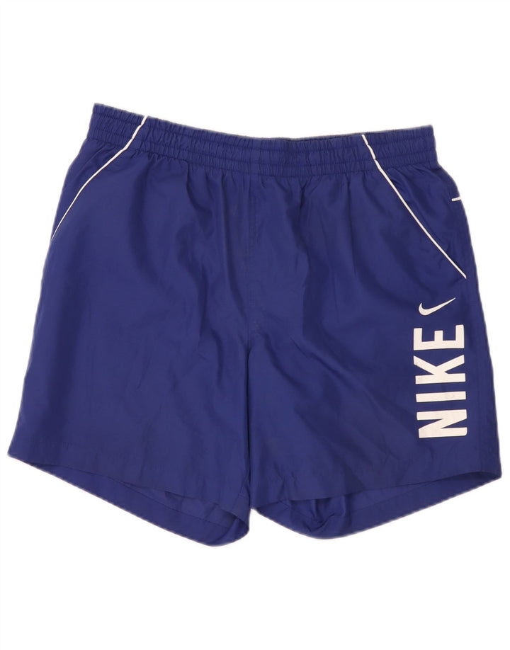 Nike - Pantalones cortos deportivos con gráficos para hombre, poliéster azul grande