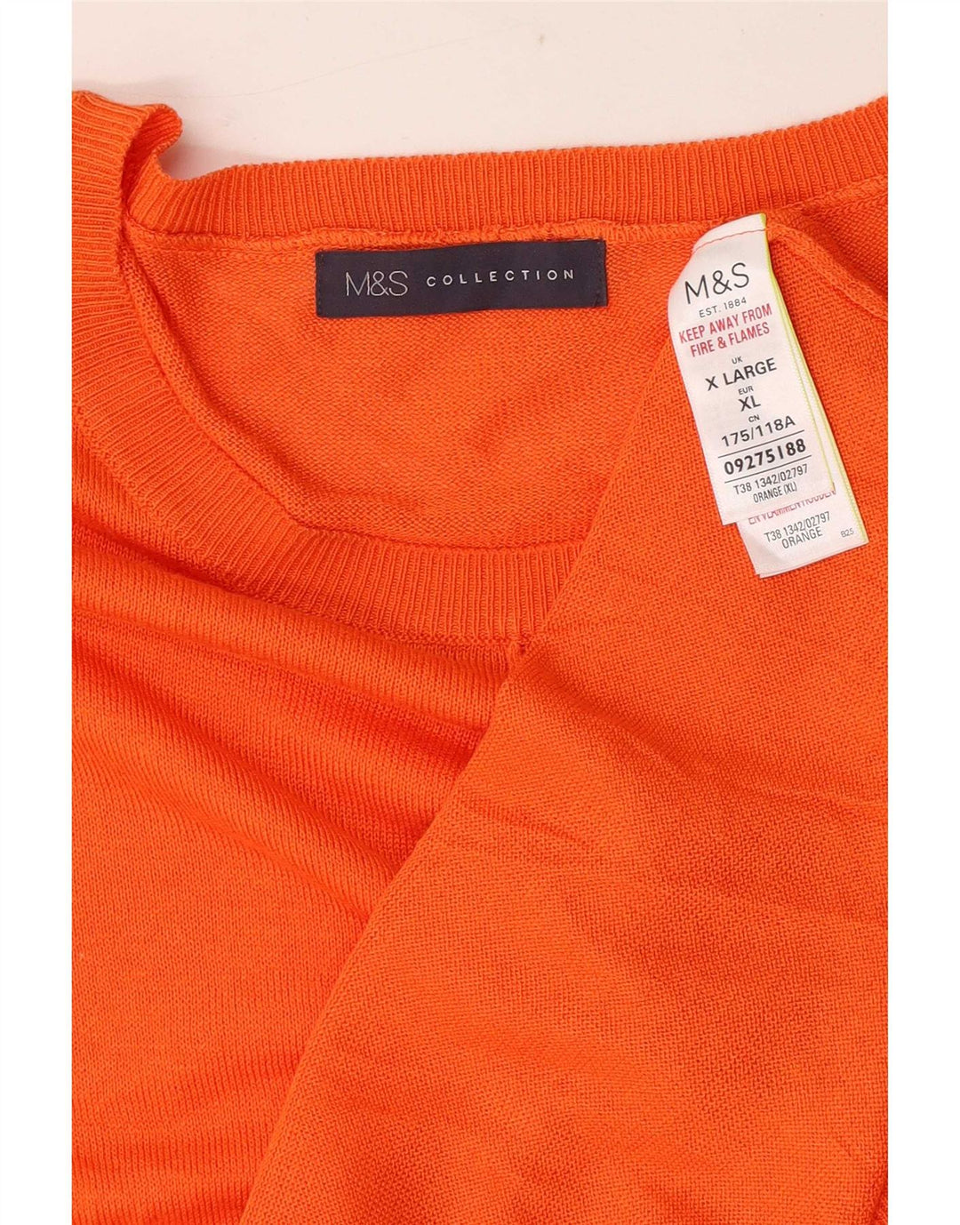 Marks & Spencer Jersey extragrande con cuello redondo para mujer UK 40 XL Naranja