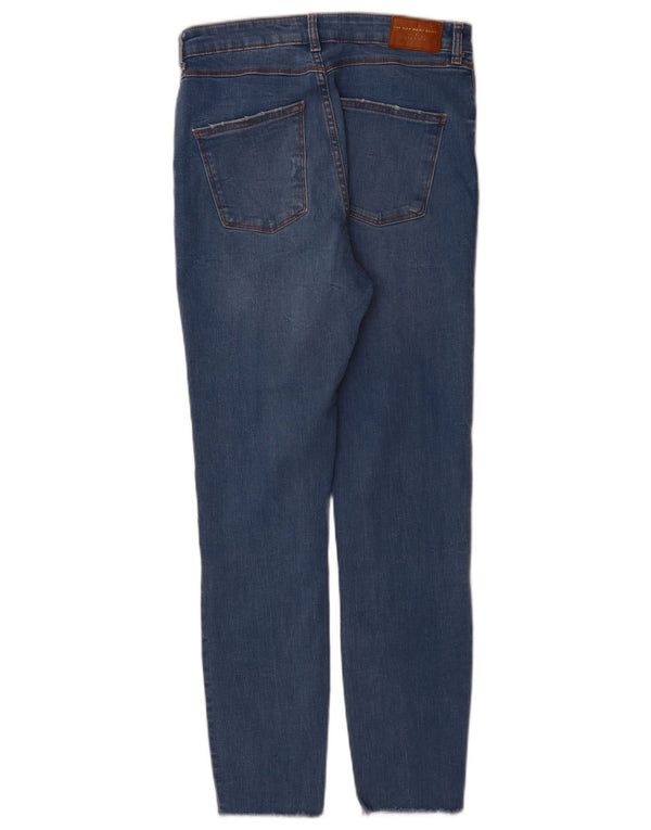 Zara Vaqueros pitillo de cintura alta para mujer EU 40 Medium W30 L29 Algodón azul