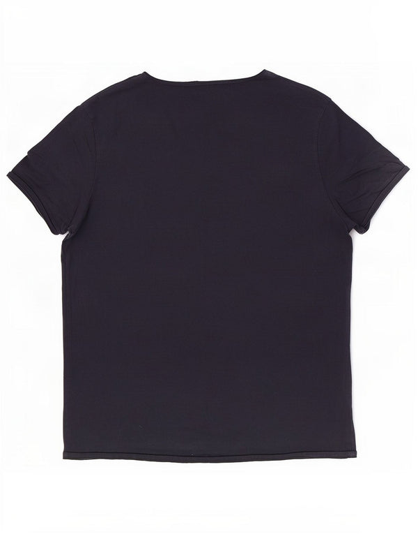 Scotch & Soda Hombre Camiseta Top Grande Azul Marino Algodón