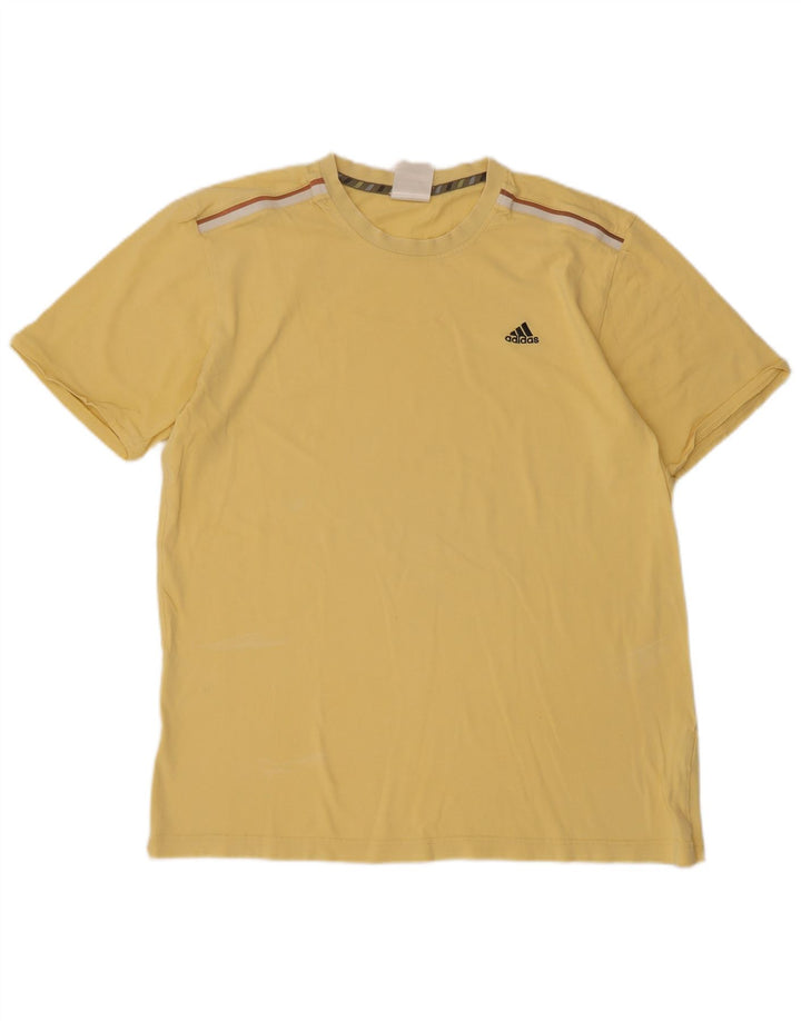 Adidas - Camiseta para hombre, talla grande, algodón amarillo