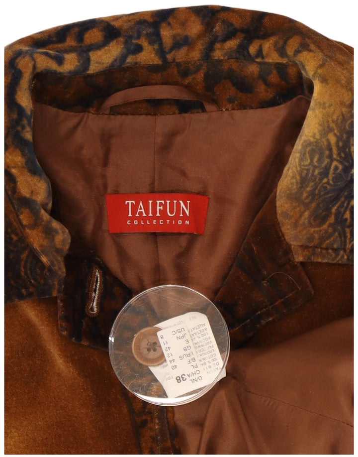 Taifun Chaqueta Blazer de Terciopelo con 4 Botones para Mujer UK 42 Marrón Medio Paisley