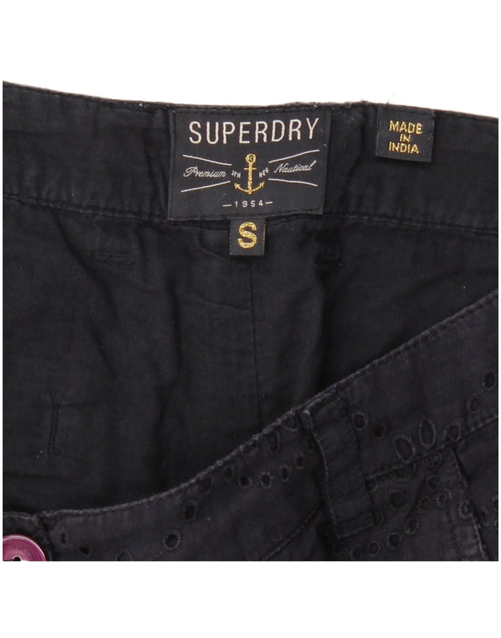 Superdry Hot Pants Mujer Pequeño W27 Azul Marino Floral