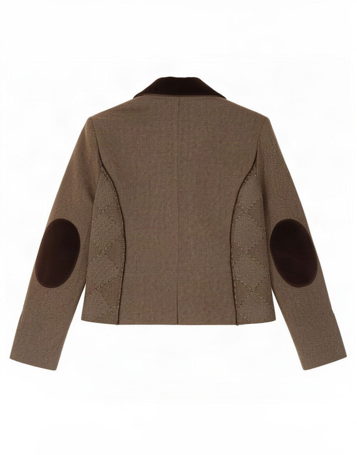 Marella Chaqueta tipo blazer abierta para mujer Reino Unido 44 Grande Lana gris color block