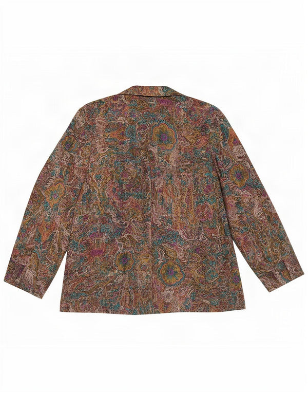 Vintage mujer patrón abstracto Blazer chaqueta Reino Unido 14 grande multicolor