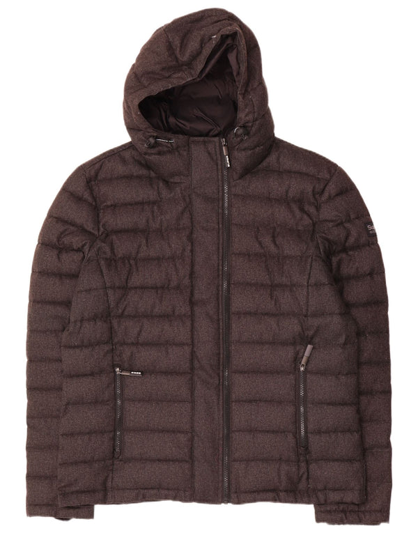 Superdry Chaqueta acolchada con capucha para hombre UK 46 3XL Gris Poliéster