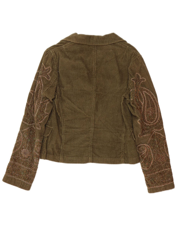 P.A.R.O.S.H. Chaqueta tipo blazer de 3 botones para mujer UK 10 Small Khaki Paisley
