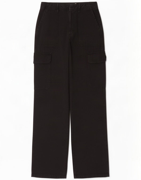 Pantalones cargo Zara para mujer EU 34 2XS W24 L31 Algodón negro