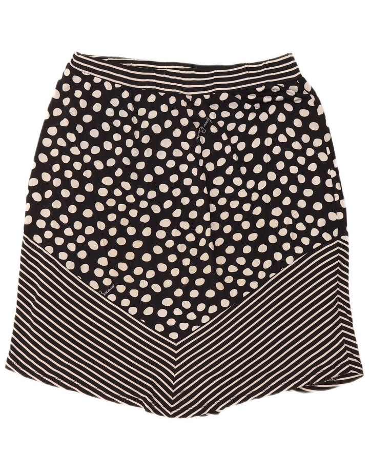 ROCCOBAROCCO Falda midi para mujer UK 46 Viscosa con lunares negros grandes