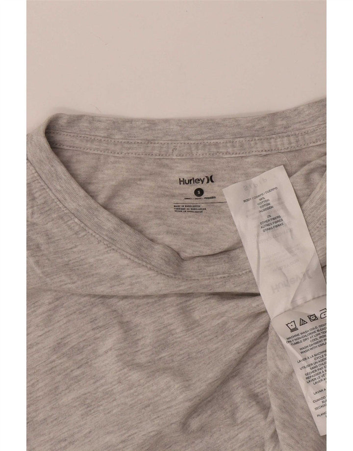 Hurley Hombre Gráfico Top Manga Larga Pequeño Algodón Gris