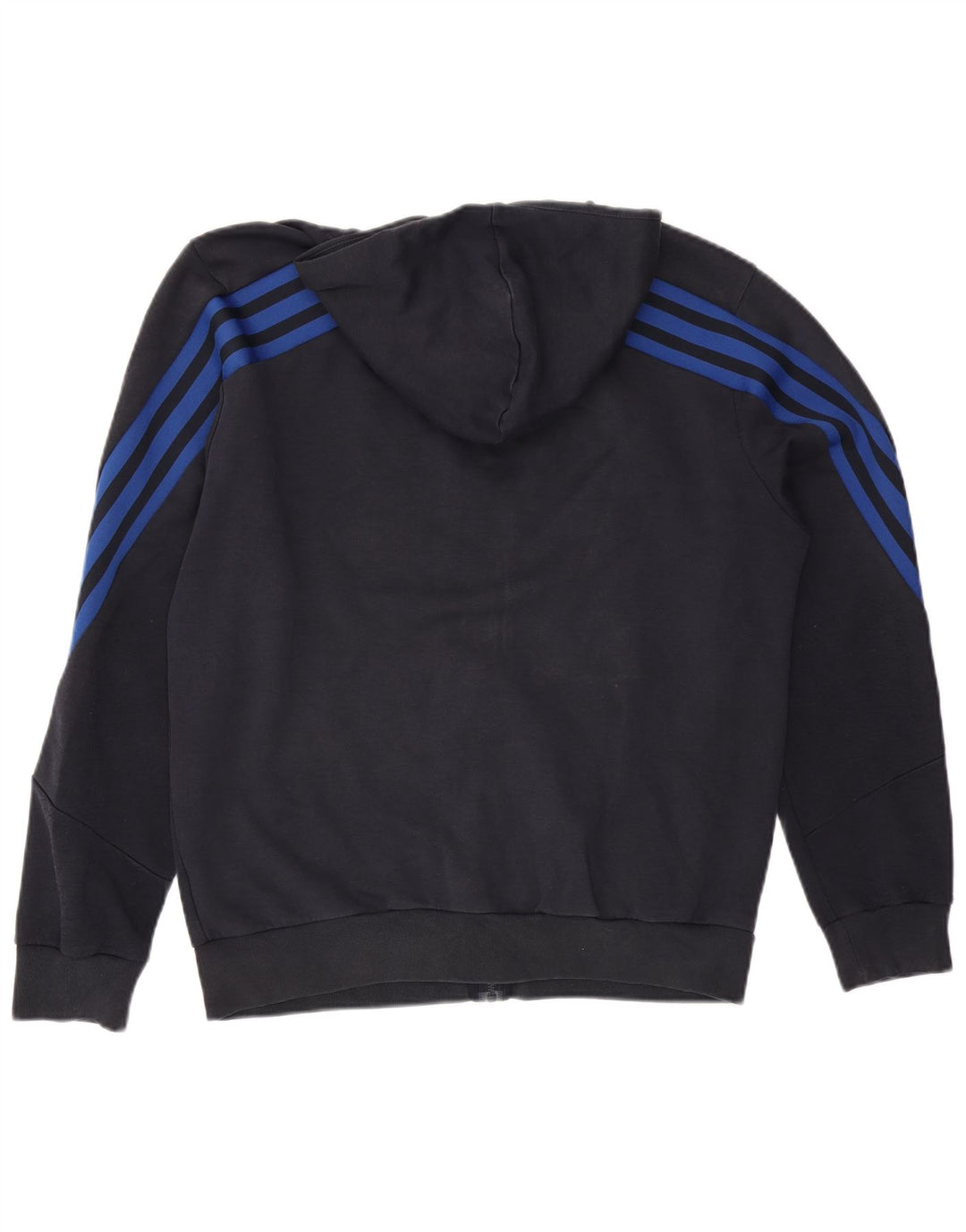 Adidas - Sudadera con capucha y cremallera para hombre, tamaño grande, algodón azul marino