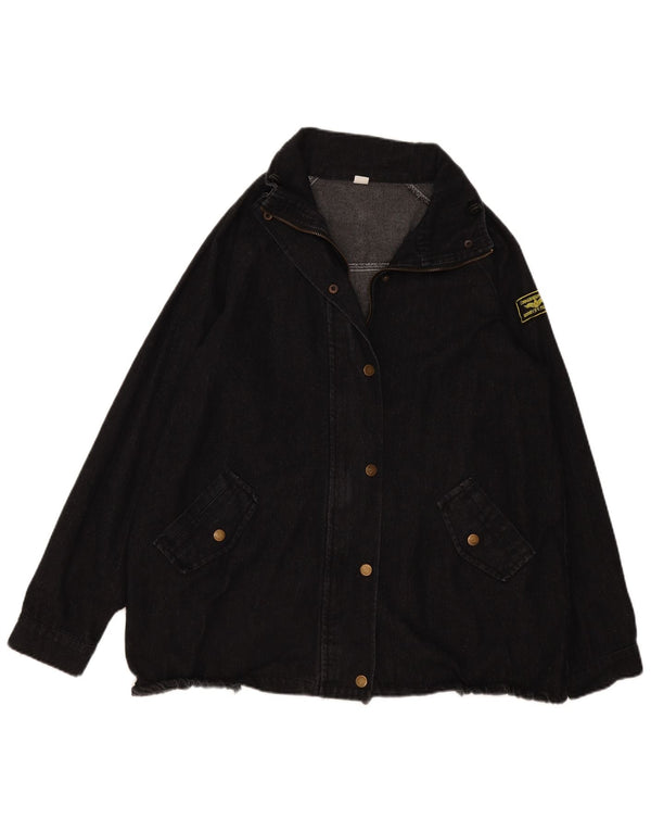 Vintage mujer chaqueta de mezclilla Reino Unido 20 2XL azul marino