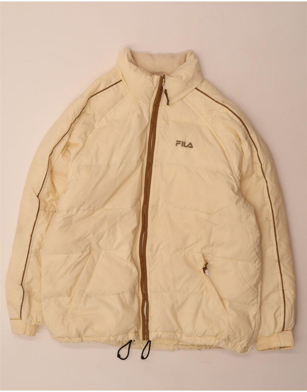 Fila Chaqueta Acolchada Para Hombre IT 52/54 Grande Poliéster Blanco Roto