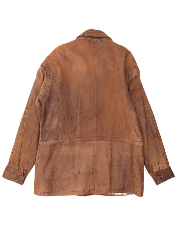 PIERCE ARROW Abrigo de cuero para hombre EU 54 2XL Marrón