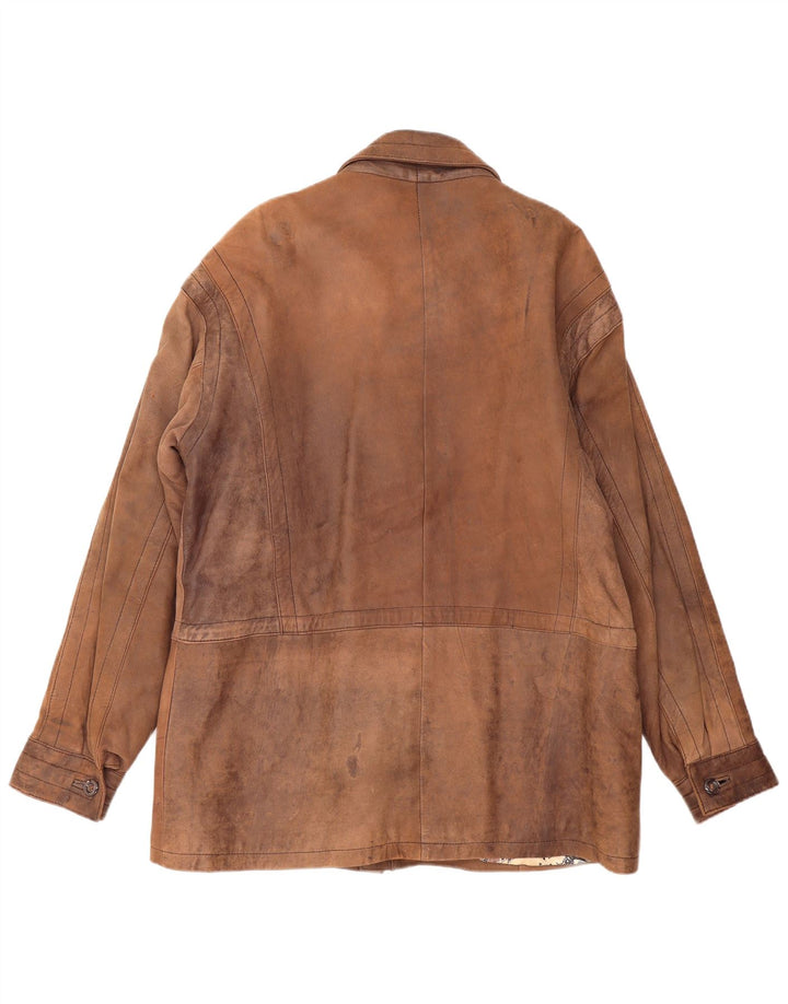 PIERCE ARROW Abrigo de cuero para hombre EU 54 2XL Marrón