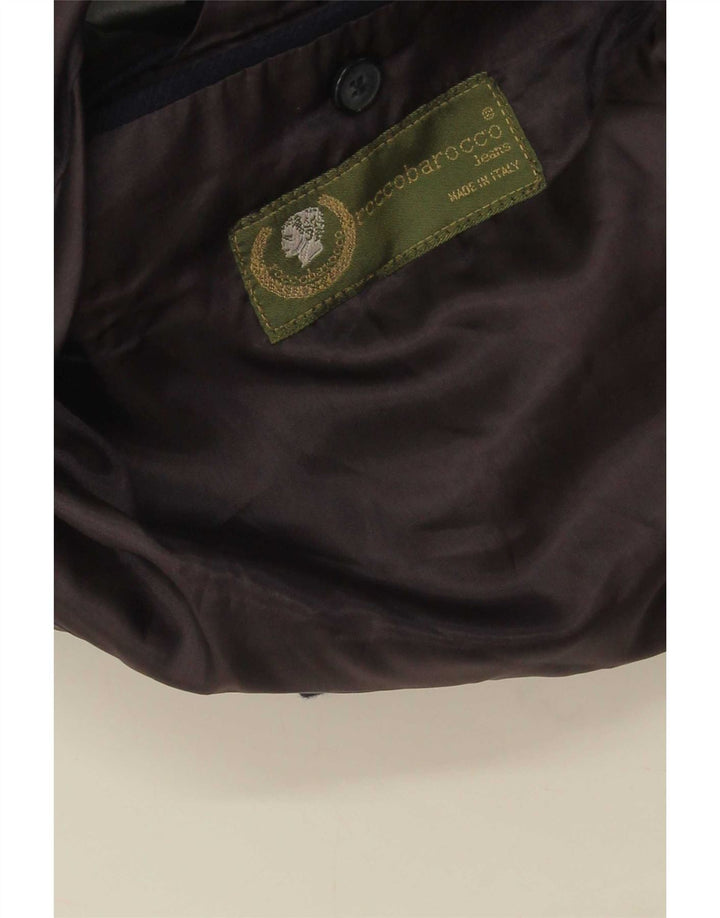 Roccobarocco Chaqueta tipo blazer de 3 botones para hombre UK 40 Large Azul marino