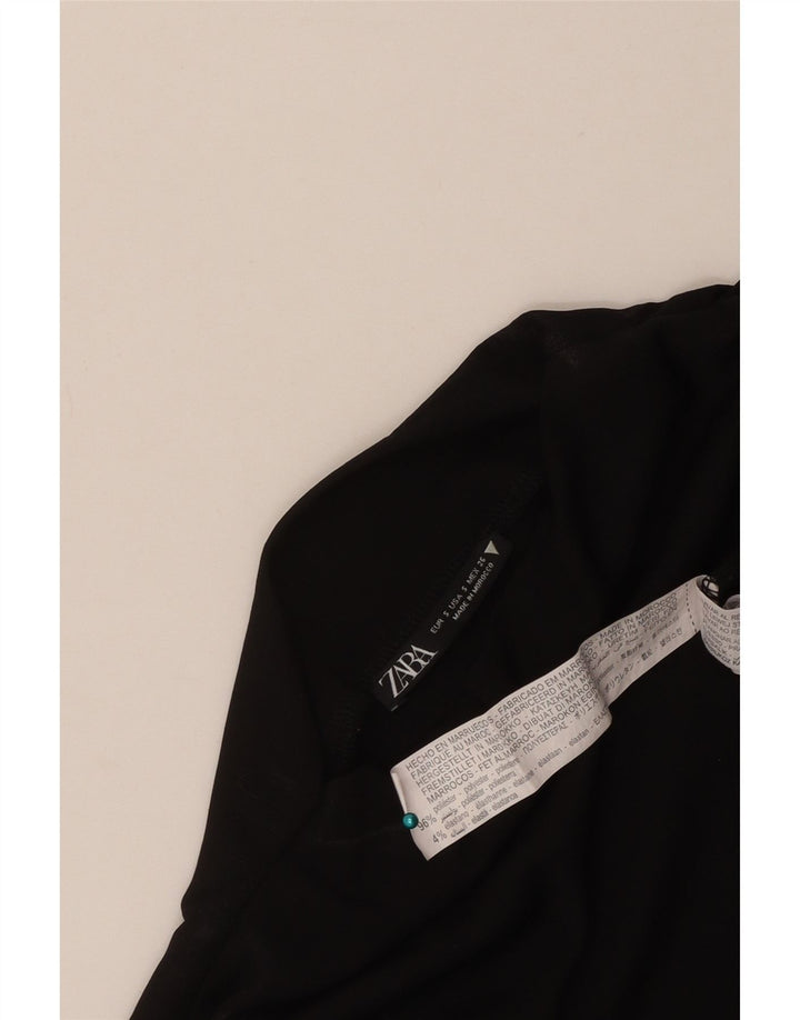 Zara Vestido De Un Hombro Para Mujer UK 8 Small Poliéster Negro