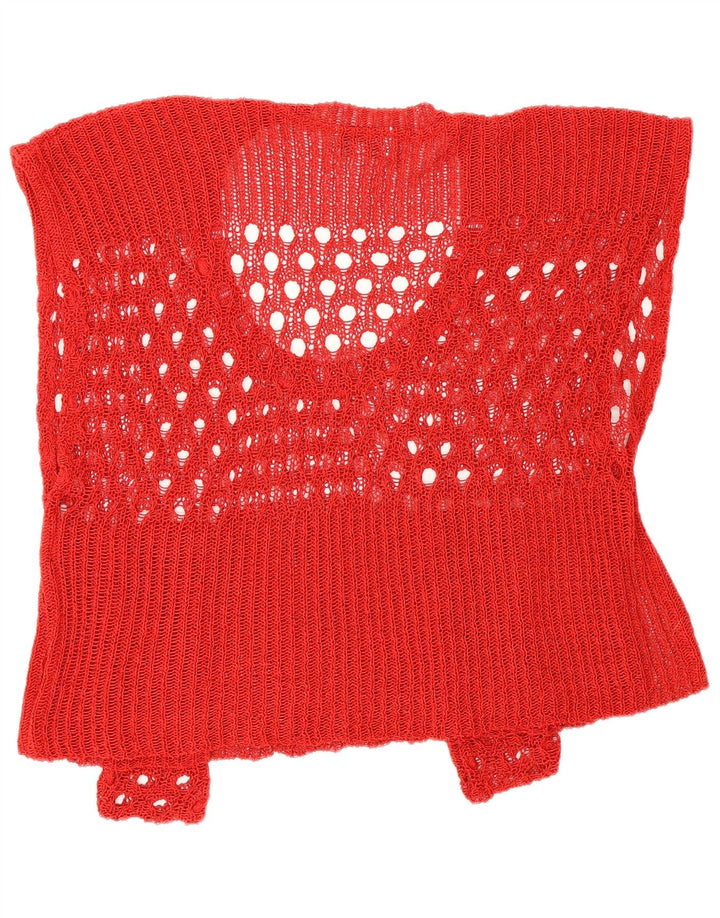 Vintage mujer oversize crop top Reino Unido 2 2XS rojo