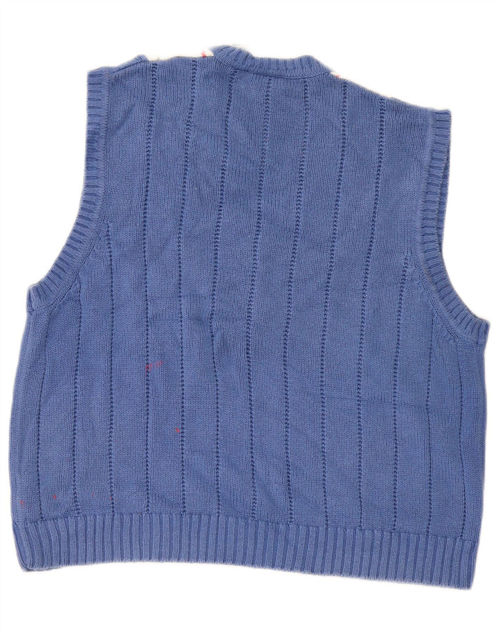 Izod - Camiseta sin mangas para mujer, talla 40, talla grande, algodón azul Argyle/Diamond