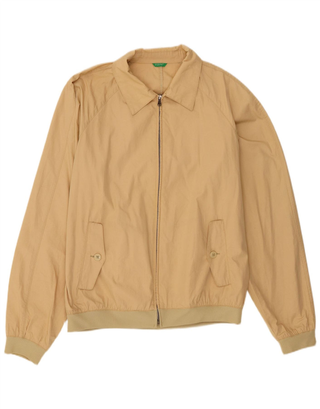 Benetton Cazadora Bomber Hombre ES 42 XL Algodón Beige