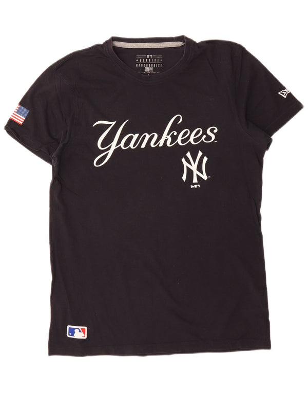 Genuine Merchandise Camiseta con gráfico de los Yankees para hombre, talla pequeña, algodón azul marino