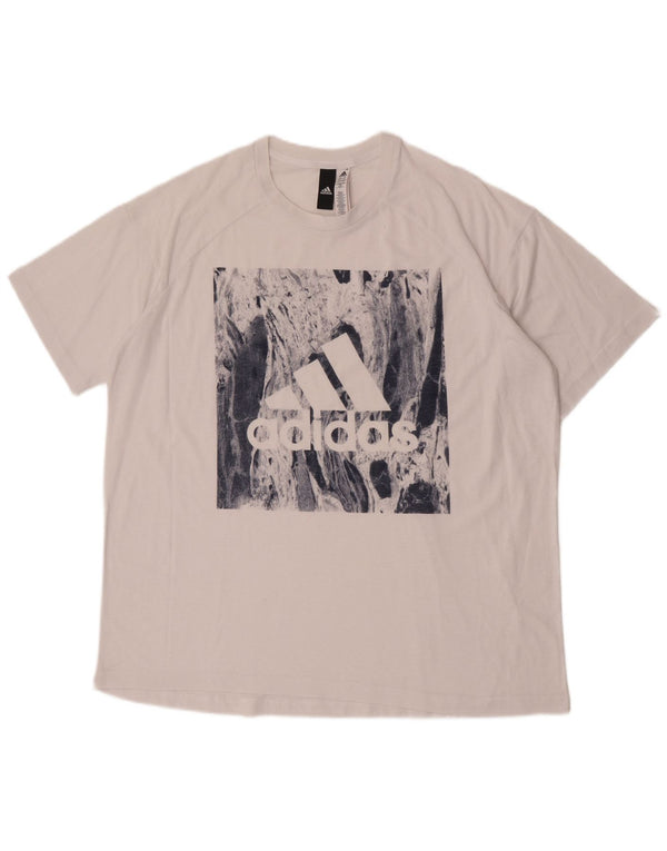 Adidas Camiseta de gran tamaño para mujer con gráfico UK 20/22 XL Blanco Poliéster