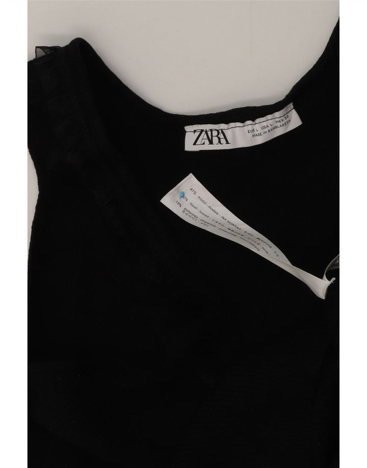Zara Mujer Chaleco Top Reino Unido 46 Grande Negro Modal