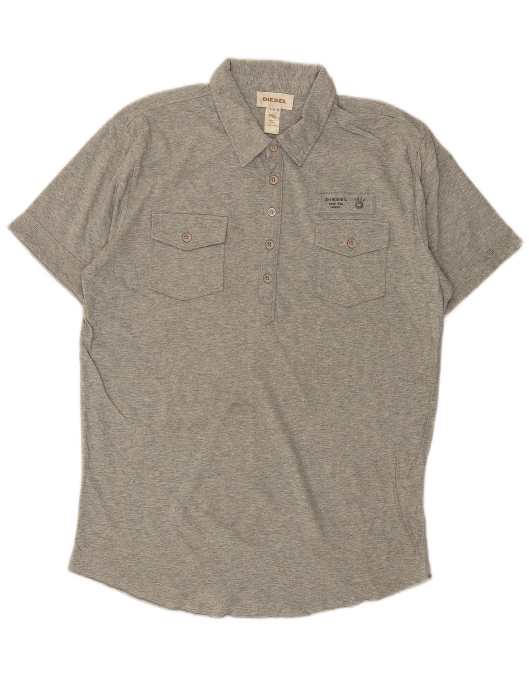 DIESEL Polo Hombre Algodón Gris Medio