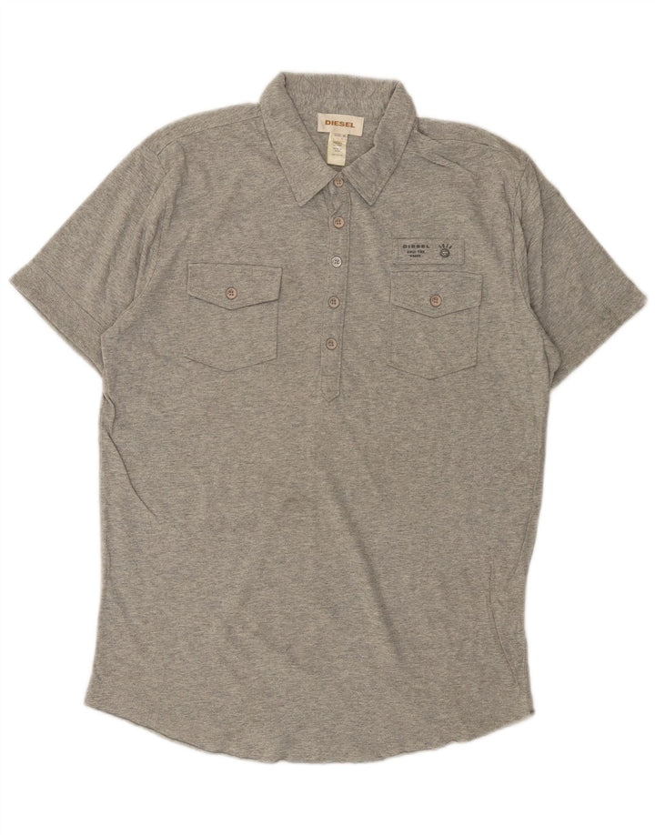 DIESEL Polo Hombre Algodón Gris Medio