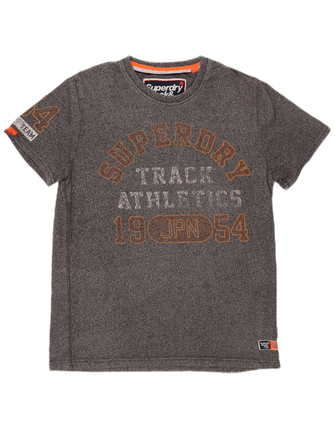 SUPERDRY Camiseta gráfica para hombre Top grande de algodón moteado gris