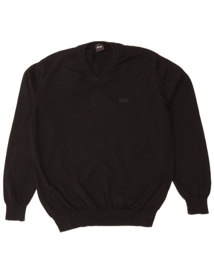 HUGO BOSS Jersey con cuello en V para hombre Medium Black