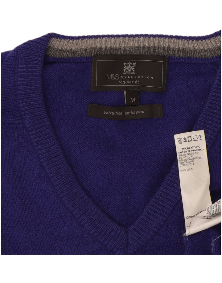 Marks & Spencer Jersey de corte regular para hombre de lana morada mediana
