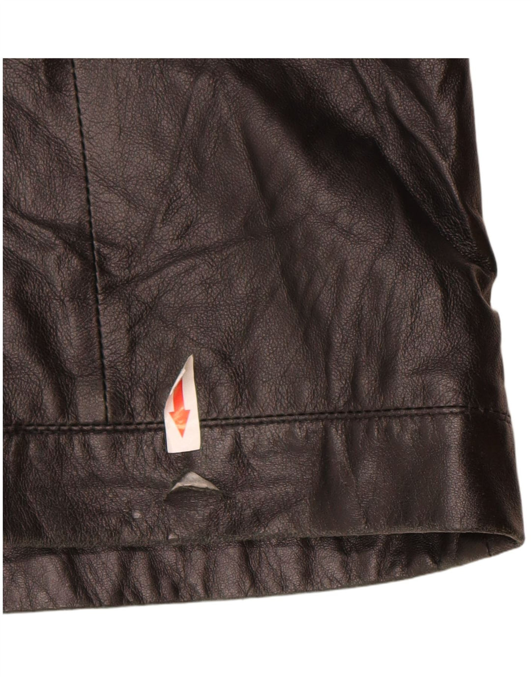 Vintage mujer chaqueta de cuero con capucha IT 46 cuero negro grande