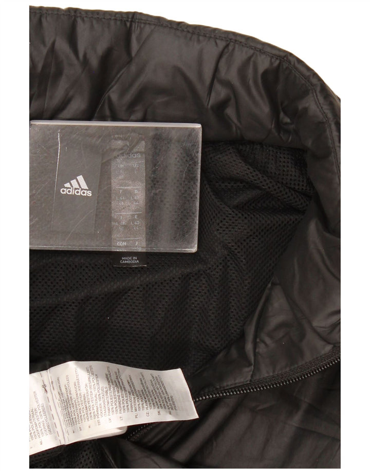Adidas - Chaqueta impermeable gráfica para mujer, talla 48/18, talla grande, poliéster negro