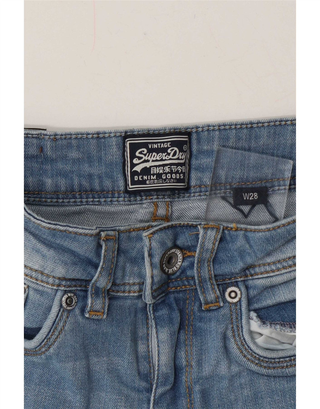 Superdry Shorts De Mezclilla Desgastados W28 Azul Medio