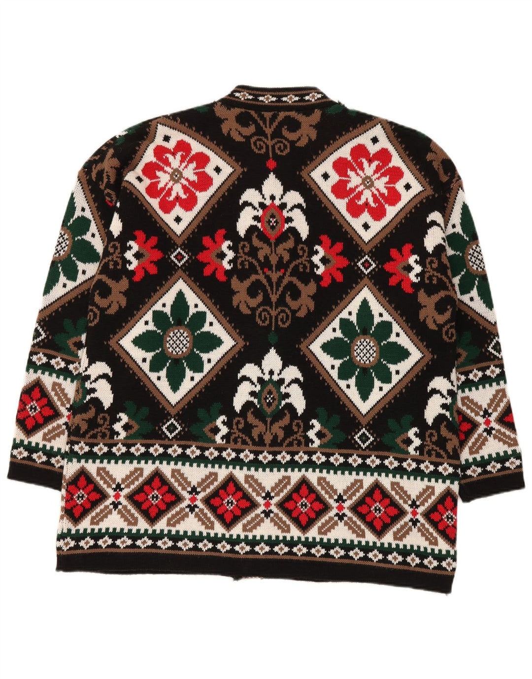 BELLISIMO Suéter tipo cárdigan extragrande para mujer Reino Unido 16 Grande Negro Fair Isle