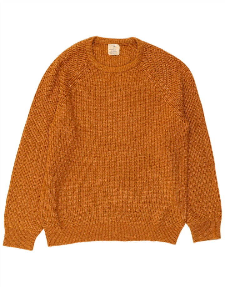 Marks & Spencer - Jersey de cuello redondo para hombre, talla grande, color marrón, poliamida