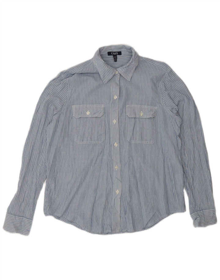 Chaps Camisa pequeña para mujer UK 46 Algodón a rayas azules grandes