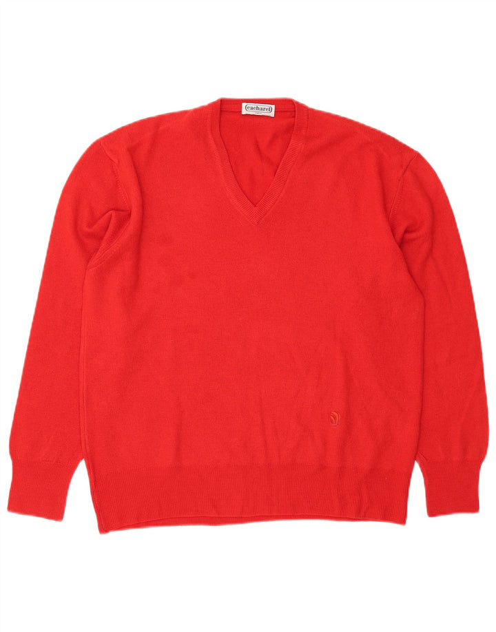 Cacharel Jersey para mujer con cuello en V IT 48 XL Lana roja